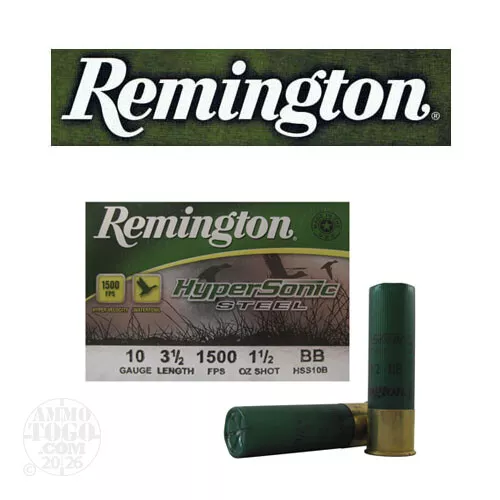 10 Gauge Ammunition for Sale. Remington 1-1/2 oz. BB Shot - 25 Rounds