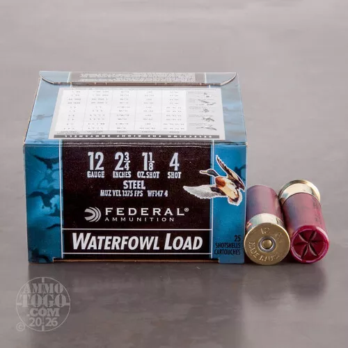 12 Gauge #4 Shot Ammo for Sale by Federal - 25 Rounds