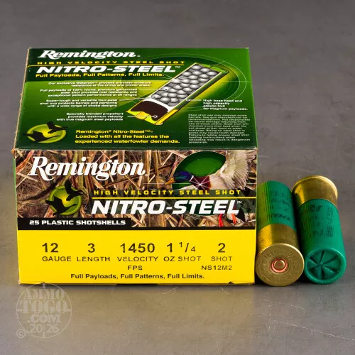 12 Gauge Ammo - 25 Rounds of 1-1/4 oz. #2 Shot by Remington
