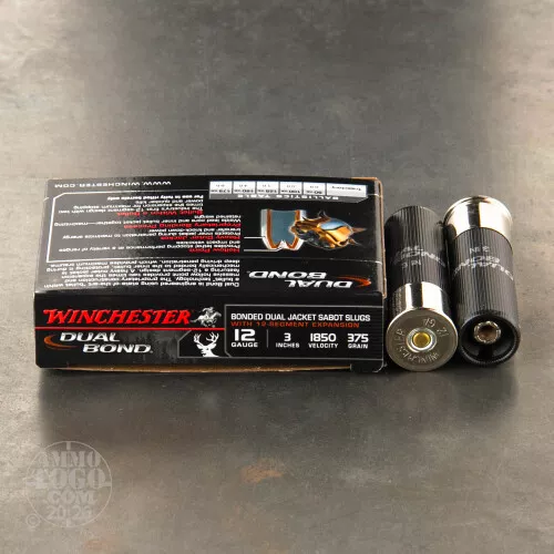 12 Gauge Ammo - 5 Rounds of 375 Grain Sabot Slug by Winchester