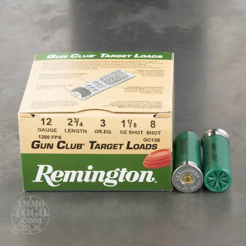 12 Gauge Ammunition for Sale. Remington 1-1/8 oz. #8 Shot - 250 Rounds