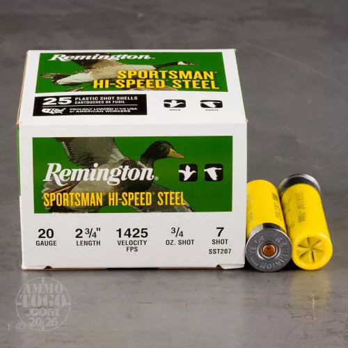 20 Gauge Ammo - 25 Rounds of 3/4 oz. #7 Shot by Remington