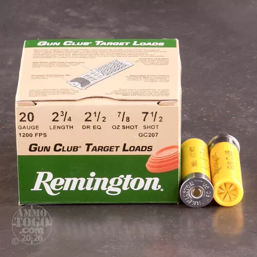 20 Gauge Ammo - 250 Rounds of 7/8 oz. #7-1/2 Shot by Remington