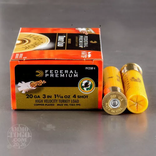 20 Gauge Ammunition for Sale. Federal 1-5/16 oz. #4 Shot - 10 Rounds