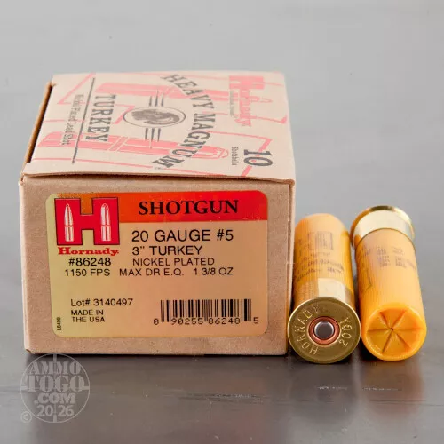 20 Gauge Ammunition for Sale. Hornady 1-3/8 oz. #5 Shot - 10 Rounds