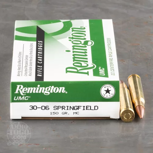 30-06 Ammo – 20 Rounds of 150 Grain Metal Case (MC) by Remington