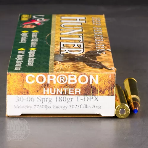 30-06 Ammo - 20 Rounds of 180 Grain Solid Copper by Corbon