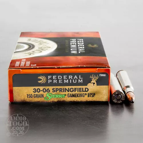 30-06 Soft-Point Boat Tail (SP-BT) Ammo for Sale by Federal - 20 Rounds