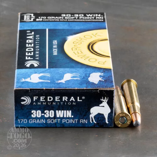 30-30 Winchester Jacketed Soft-Point (JSP) Ammo for Sale by Federal – 200 Rounds