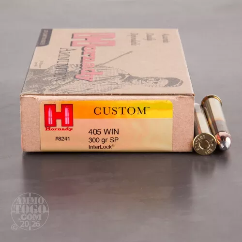 .405 WINCHESTER Ammo – 20 Rounds of 300 Grain Soft-Point (SP) by Hornady