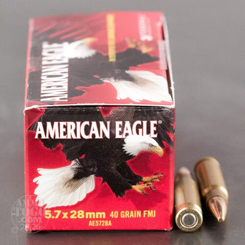 5.7x28mm Full Metal Jacket (FMJ) Ammo for Sale by Federal – 50 Rounds