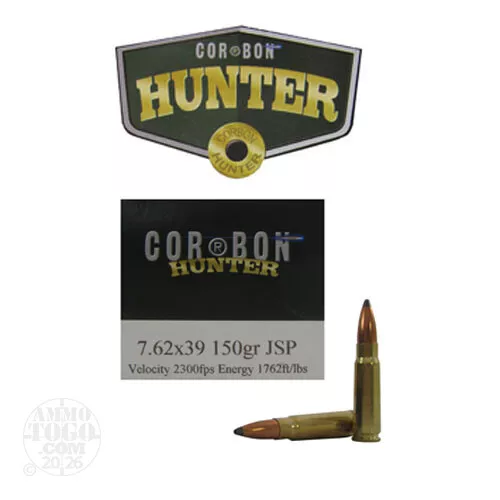 7.62X39 Jacketed Soft-Point (JSP) Ammo for Sale by Corbon - 20 Rounds