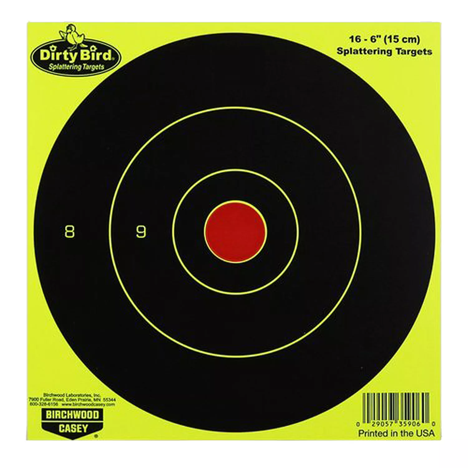 Birchwood Casey 35906 Dirty Bird Bullseye Hanging Paper Target 16 Per Pack – White Birch Armory