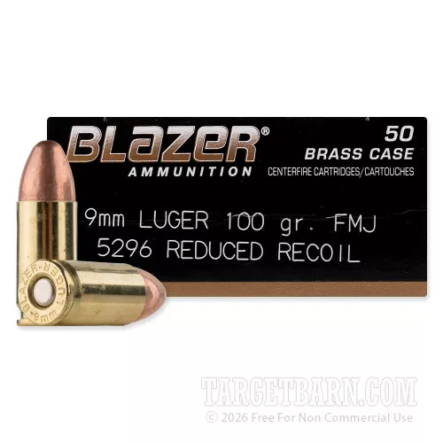 Blazer 9mm 100 Grain FMJ – 50 Rounds