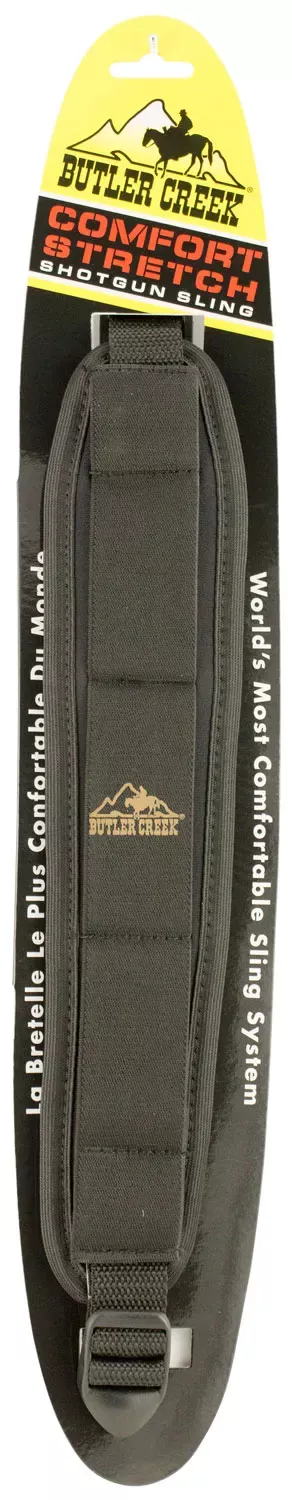Butler Creek Comfort Stretch Sling made of Black Neoprene with Non-Slip Grippers, 2.50" W & Adjustable Design for Shotguns