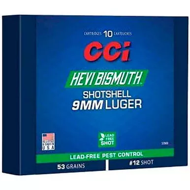 CCI Bismuth Shotshell Pistol Ammo 9mm Luger Bismuth Shot 10 rd.