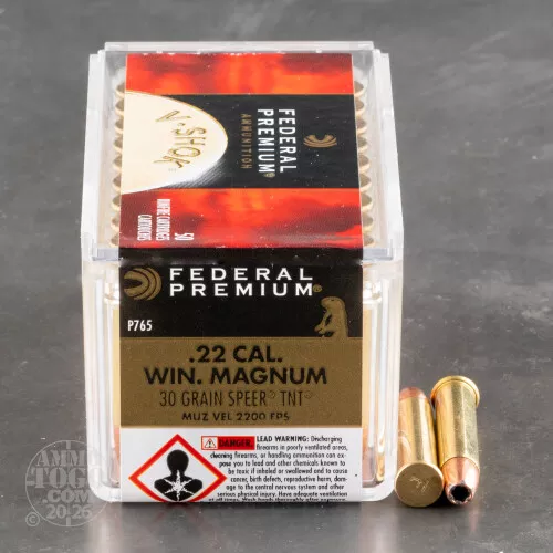 Cheap 22 Magnum (WMR) ammo - Bulk Federal Jacketed Hollow-Point (JHP) 500 Round Packs
