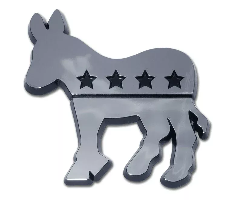 Democratic Chrome Auto Emblem *Clearance*