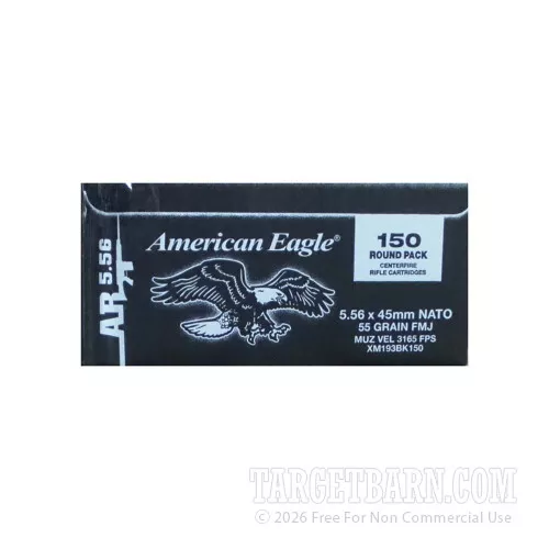 Federal 5.56x45mm NATO 55 Grain FMJ – 150 Rounds