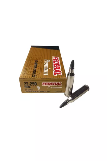 Federal PremiumAmmunition - 22-250 Remington - 55 Grain Trophy Bonded Bear Claw - 20 Rounds