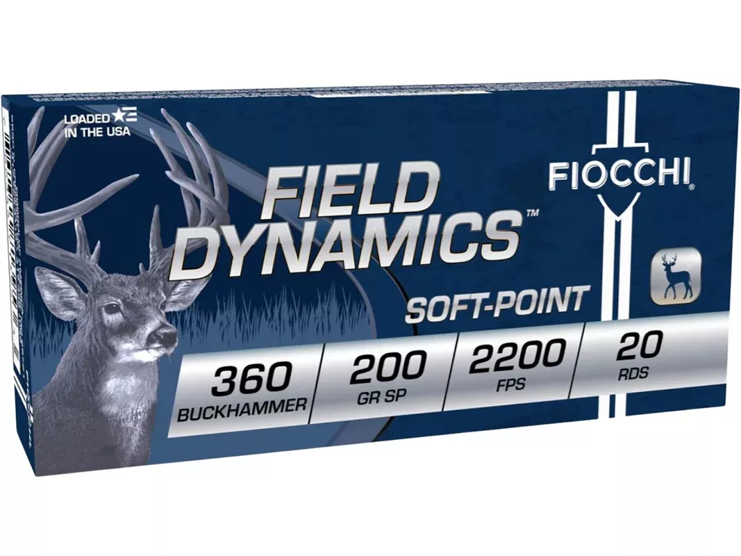 Fiocchi Field Dynamics 360 Buckhammer Ammo 200 Grain Jacketed Soft Point