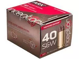 Inceptor Defense Ammunition - 40 S&W - 88 Grain ARX - 20 Rounds - Brass Case