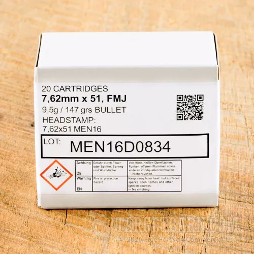 Men 7.62 NATO 137 Grain FMJ – 500 Rounds