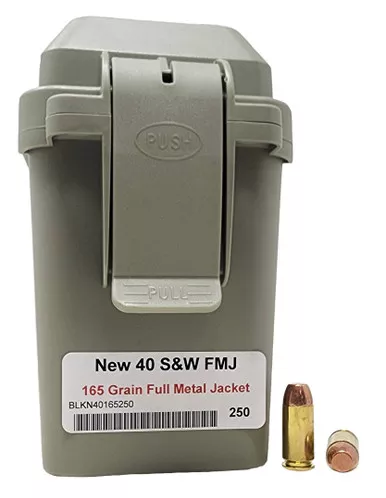 Miwall New Ammunition – 40 S&W – 165 Grain Full Metal Jacket – 250 Rounds W/Free Ammo Can