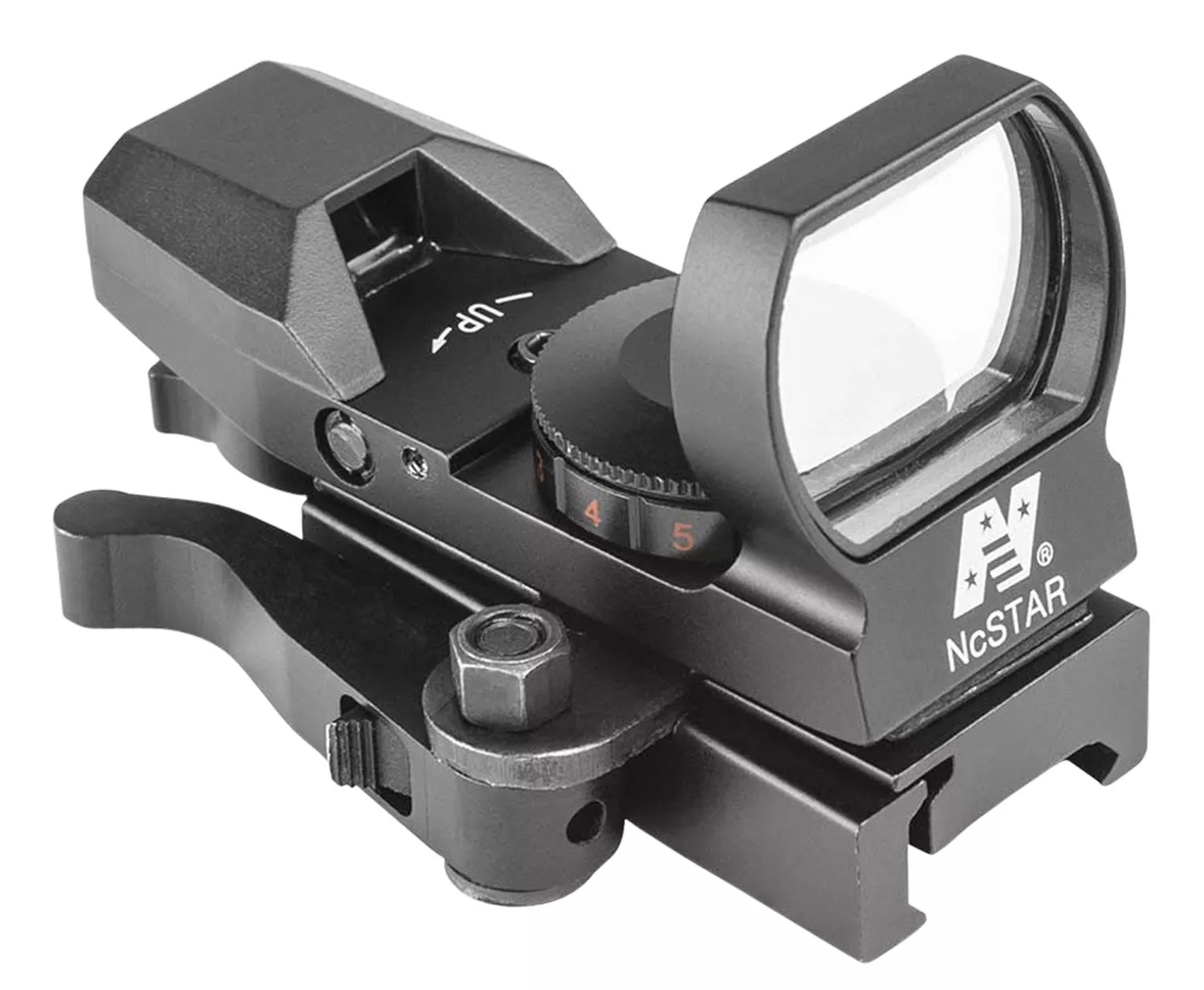 NCStar D4RGBQ Reflex Optic 1x 24x34mm 3 MOA Illuminated 4 Pattern Red/Green CR2032 Lithium Black Anodized – White Birch Armory