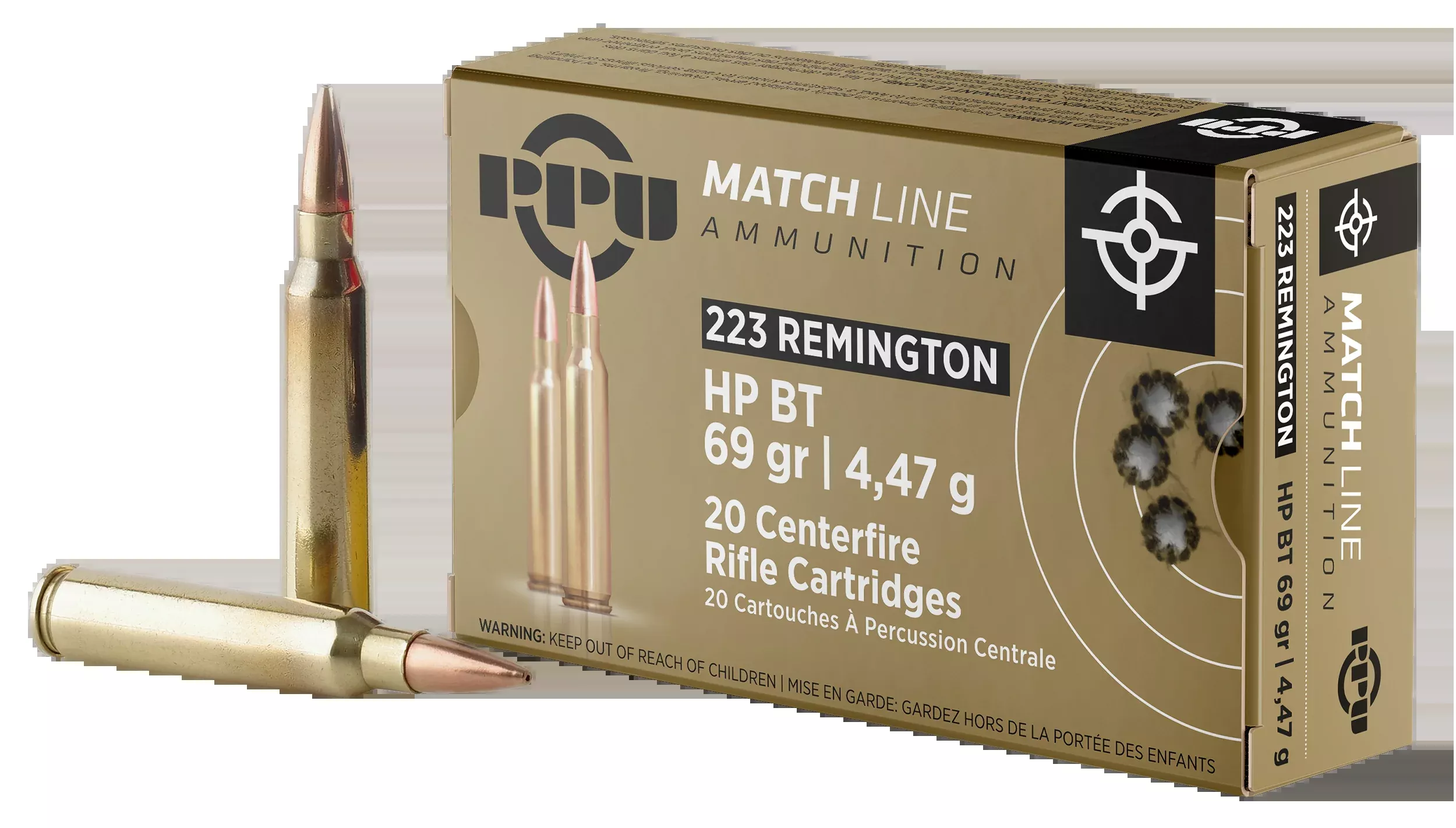 PPU PPM2231 Match 223 Rem 69 gr Hollow Point Boat Tail - Box or Case