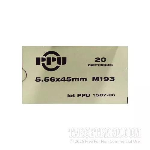 Prvi Partizan 5.56 NATO 55 Grain FMJBT – 20 Rounds