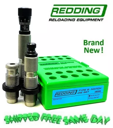Redding Type S Match Bushing 3 Die Neck Sizing Set for 300 Win Mag NEW! # 38153