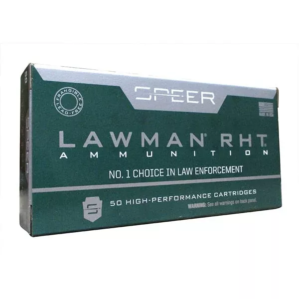 Speer Lawman 9mm Luger Ammunition 100 Grain Frangible Box of 50