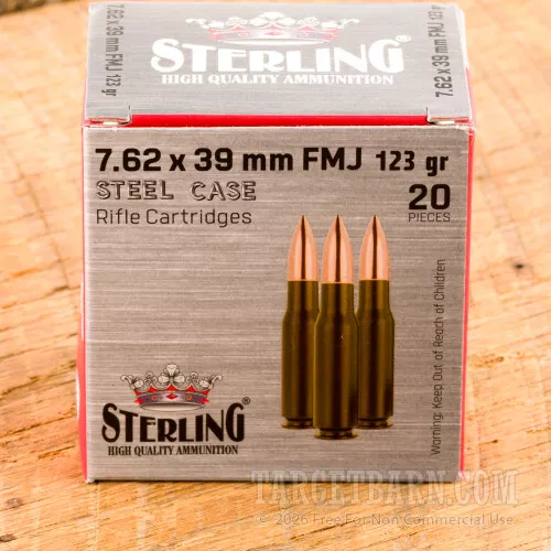 Sterling 7.62×39 123 Grain FMJ – 20 Rounds