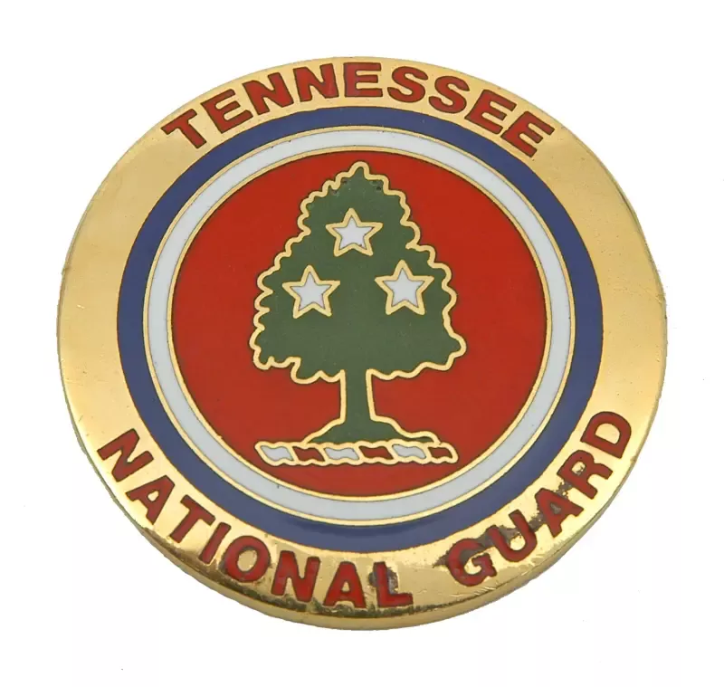 Stock Medallion, Tennessee National Guard, Painted Brass (1.635" Diameter)