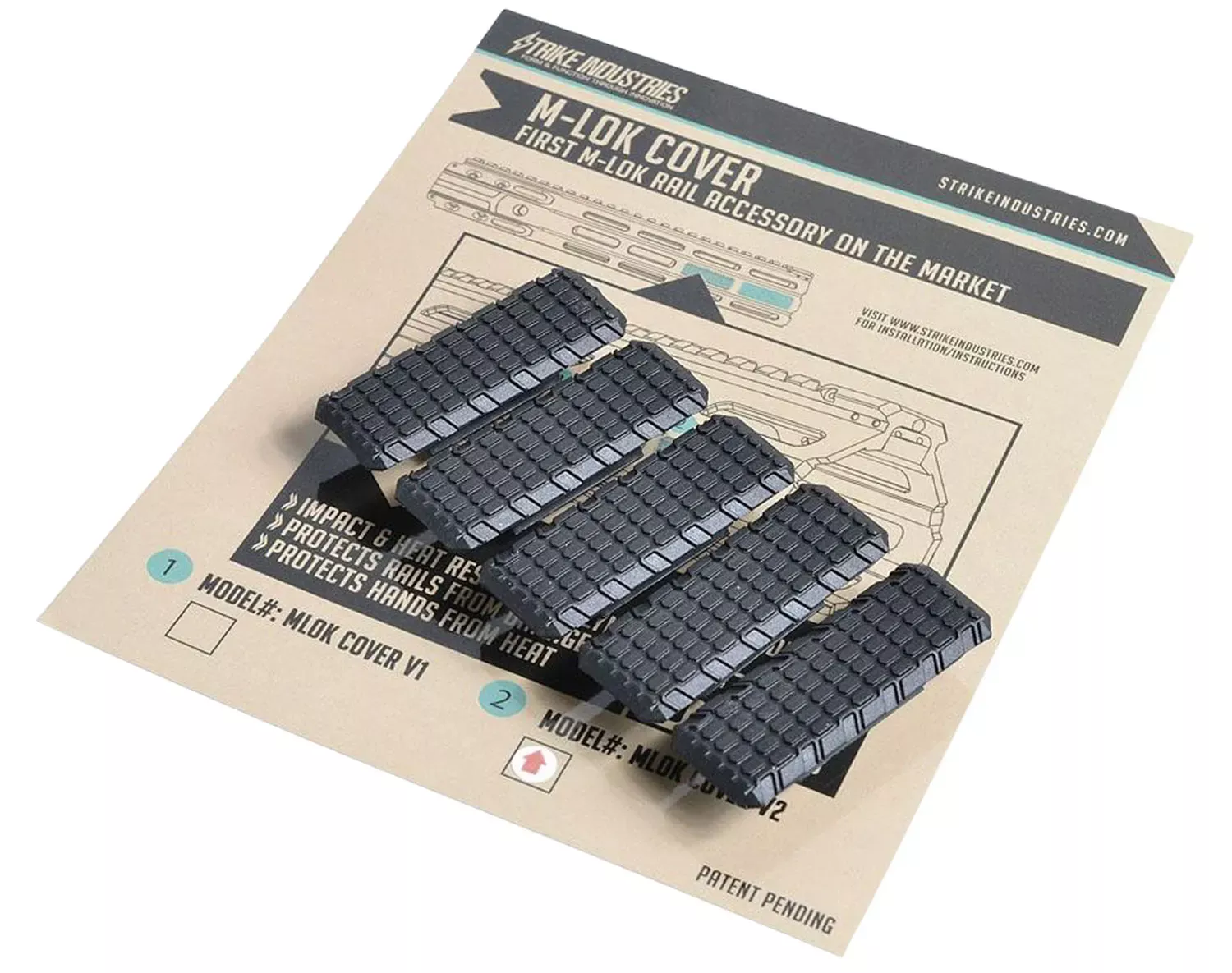 Strike M-LOK Cover V2 AR-Platform Black Polymer 5 Per Pack
