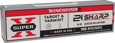 Winchester Super-X Ammunition - 21 Sharp - 34 Grain Jacketed Hollow Point - 100 Rounds