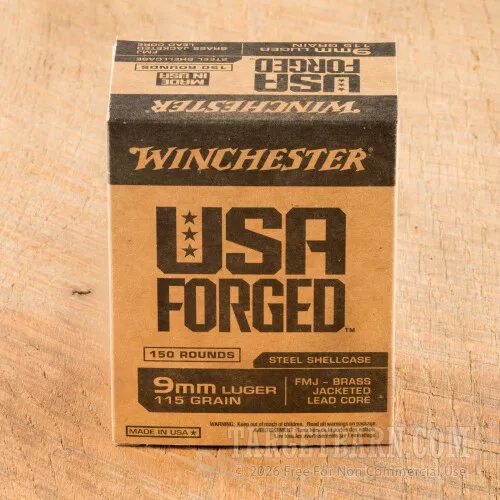 Winchester USA Forged 9mm Luger 115 Grain FMJ – 750 Rounds