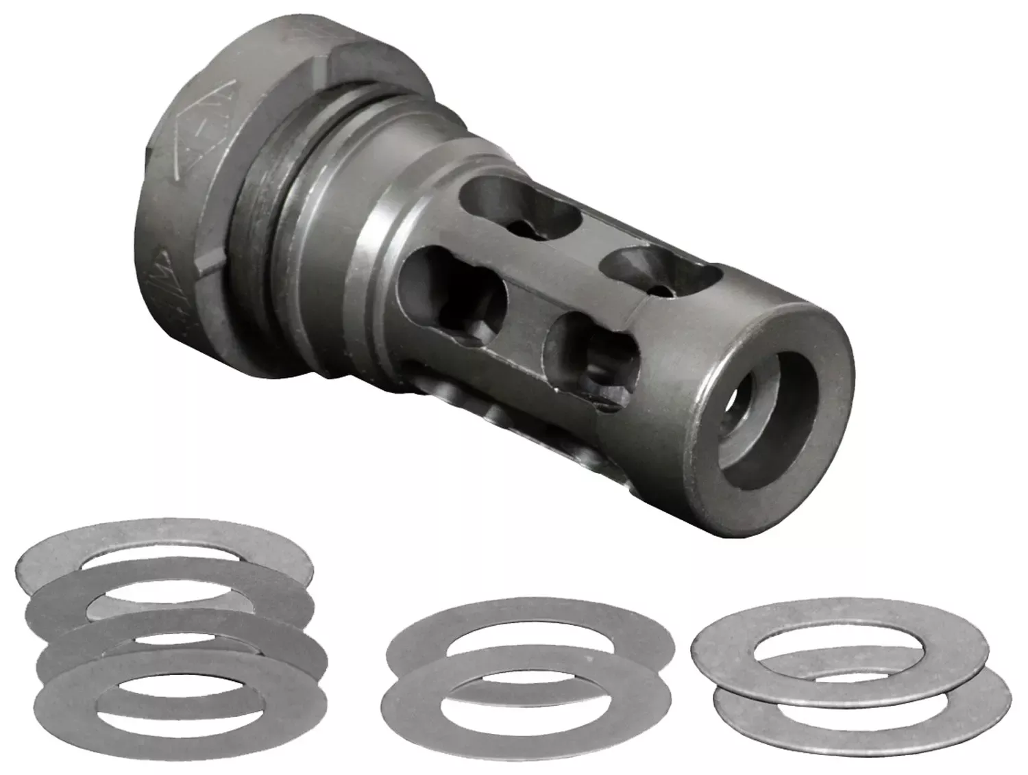 Yankee Hill QD Light Tactical Muzzle Brake made of Black Finish Steel with 1/2″-28 tpi Threads for 30 Cal AR-Platform