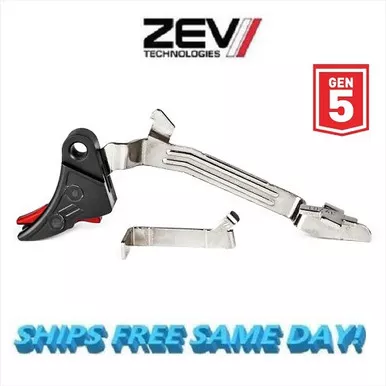 ZEV Pro Curved Trigger Upgrade Bar Kit for Gen 5, Black/Red CFT-PRO-BAR-5G-B-R
